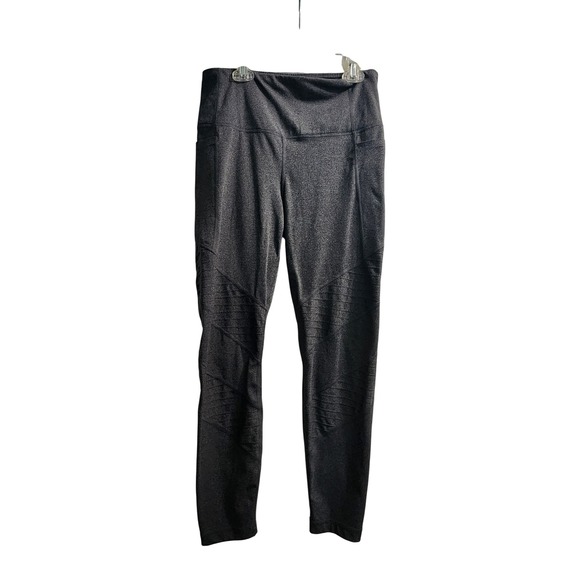 Athletic Leggings Moto Style Detail 7/8 Length High Waist Activewear - Picture 1 of 3